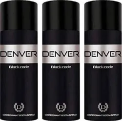 Denver Black Code Body Spray 600ml Pack of 3