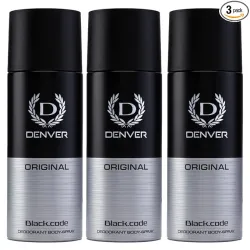 DENVER Black Code Deo - 150GM (Pack of 3)