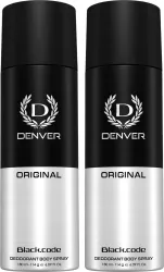 DENVER Black Code Original 180 ml Deodorant Spray - For Men (360 ml, Pack of 2)