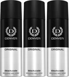 DENVER Black code Deodorant Spray - For Men (540 ml, Pack of 3)