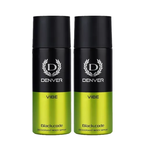 Image of Denver Black.Code Vibe Deo Body Spray 150 ml Each (Pack of 2)