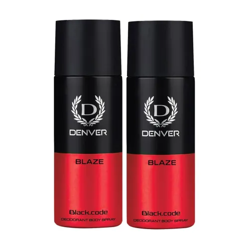 Image of Denver Black code Blaze Deodorant For Men - 150 ML Each Pack of 2