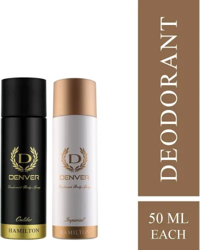 Image of DENVER Caliber and Imperial Nano Combo Deodorant Spray - For Men  (100 ml, Pack of 2)