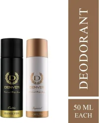 DENVER Caliber and Imperial Nano Combo Deodorant Spray - For Men  (100 ml, Pack of 2)