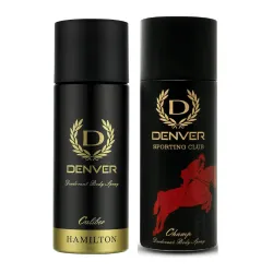 DENVER Caliber & Champ Deodorant - 150ML Each (Combo Set of 2) | Long Lasting Deodorant Spray for Men