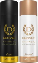 DENVER Caliber and Imperial Body Spray - For Men (360 ml, Pack of 2)