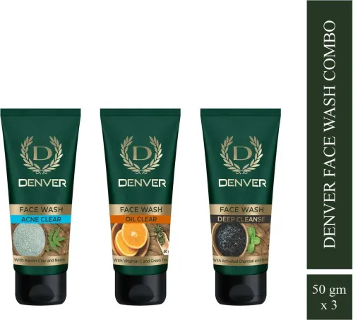 Image of DENVER Deep Cleanse Charcoal, Oil Clear & Acne Clear Face Wash (150 g)