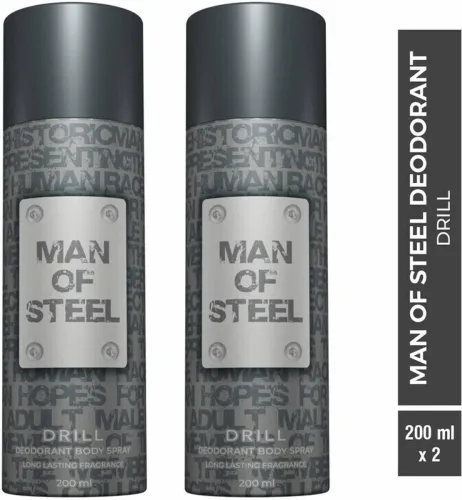 Image of DENVER Combo of Man Of Steel Drill Long lasting Deodorant Spray