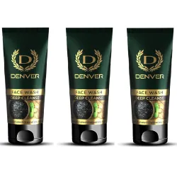 DENVER Deep Cleanse With Activated Charcoal & Mint Face Wash (50GM Each) - Pack of 3 |
