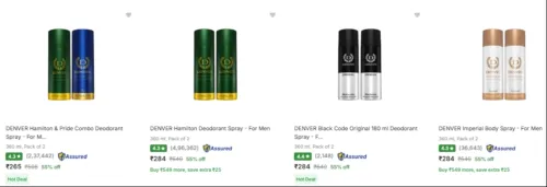 Image of Denver Deodorant Spray (Po2) at minimum 50% Discount 