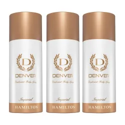 DENVER Imperial, Rider & Goal Deodorant -165ML(Pack Of 3) 