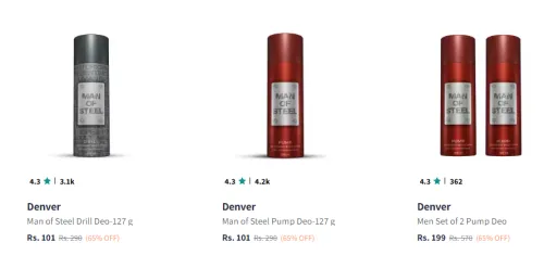 Image of DENVER Men's Deodorant Spray Minimum 60% Discount 