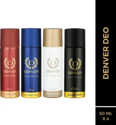 DENVER Pride, Caliber, Imperial & Honour Nano Deodorant Spray - For Men (200 ml, Pack of 4)