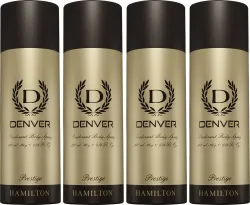 DENVER Prestige Deodorant Spray - For Men (800 ml, Pack of 4)