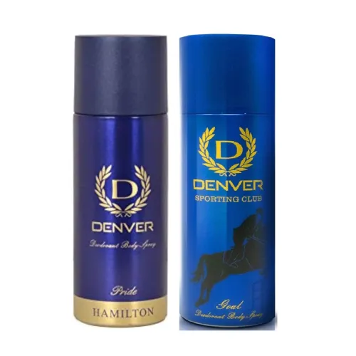 Image of DENVER Pride & Goal Deodorant - 150ML Each (Combo Pack of 2) | Long Lasting Deodorant Spray For Men