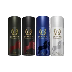 DENVER Sporting Club Rider, Goal, Victor & Champ Body Spray - For Men (720 ml, Pack of 4)