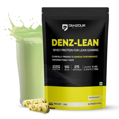 Image of DENZOUR Denz-Lean Whey Protein 1kg, Pista Kulfi