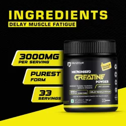 DENZOUR NUTRITION by Pure Micronised Creatine Powder Creatine  (100 g, Unflavoured).
