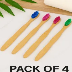 DeoDap Bamboo Toothbrush Set Medium Bristles (SO4)