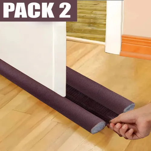 Image of DeoDap Brown 2-Pcs Stopper Doorma