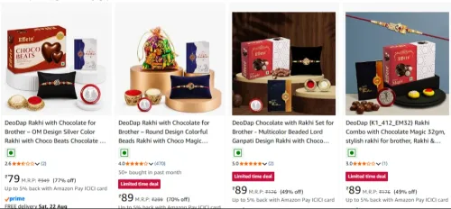 Image of DeoDap Rakhi Gift Set Starting at ₹79