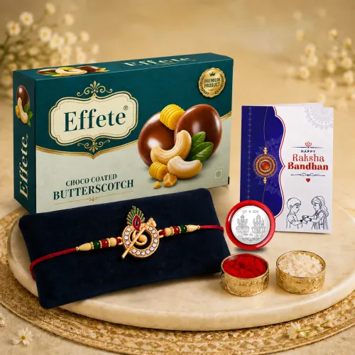 Image of DeoDap Rakhi with Chocolate Gift Set