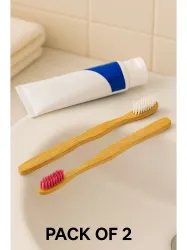 DeoDap Set Of 2 Bamboo Toothbrush