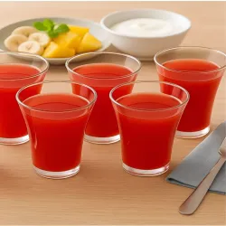 DeoDap Set of 6 Transparent Plastic Drinking Glasses  270 ml