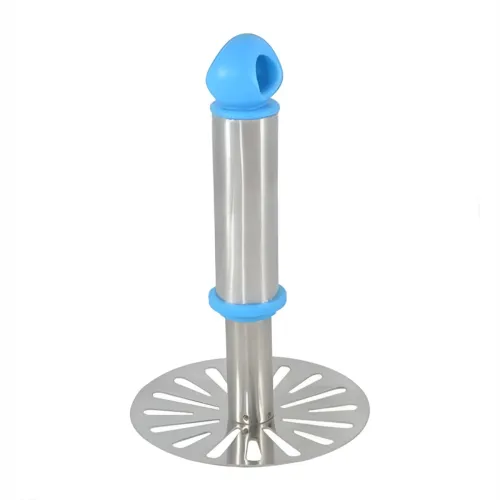 Image of DeoDap Silver-Toned Stainless Steel Pav bhaji Masher