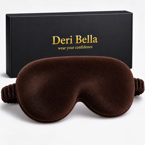 Image of Deri Bella Lifestyle Brown Premium Soft Velvet Sleep Eye Mask