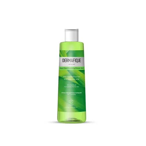 Image of Dermafique Aqua Cloud Hydrating Shower Gel – 250ml, Body Wash for Women & Men, No Parabens/SLS/SLES,with Seaweed Extract