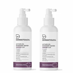 DERMATOUCH Rosemary Hair Spray with 2% Actives – Redensyl, Anagain & Procapil. Controls hair fall, boosts growth, adds shine & strengthens hair | 50ml (Pack of 2)