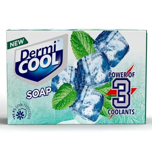 Image of Dermi Cool Soap With The Power Of 3 Coolants - Camphor, Menthol, Thyme Oil | 99.9% Germ Protection | 125 GM Each | Pack 