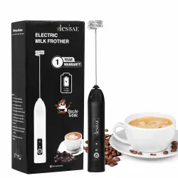 Desi BAE Rechargeable Electric Milk Frother with Double Whisk