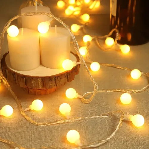 Image of Desidiya® 16 LED Snowball String Lights Warm White 3 Meter