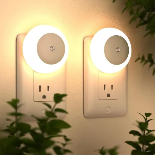 Image of Desidiya 2 Pcs Night Light Plug in LED with Dusk to Dawn Sensor for Kids Room Baby Bathroom