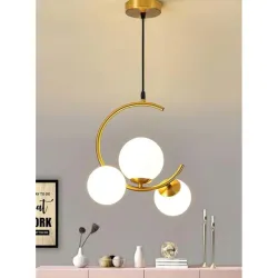 Desidiya 3-Light Gold Globe Pendant Ceiling Lamp
