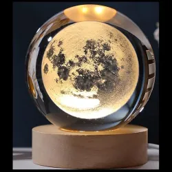 Desidiya 3D New Moon Crystal Night Light,