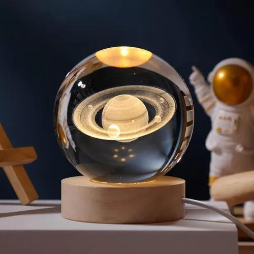 Image of Desidiya 3D Saturn Crystal Ball Lamp