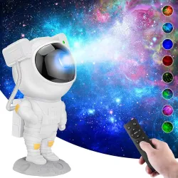 Desidiya® Astronaut Galaxy Projector Night Light – Remote Control Star Nebula Lamp for Bedroom, Kids & Adults – 360° Rotation, Timer, Space Decor Gift for Home, Party & Gaming Room (Corded E...