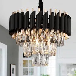 Desidiya Black Mamba 3-Tier Crystal Pendant Light