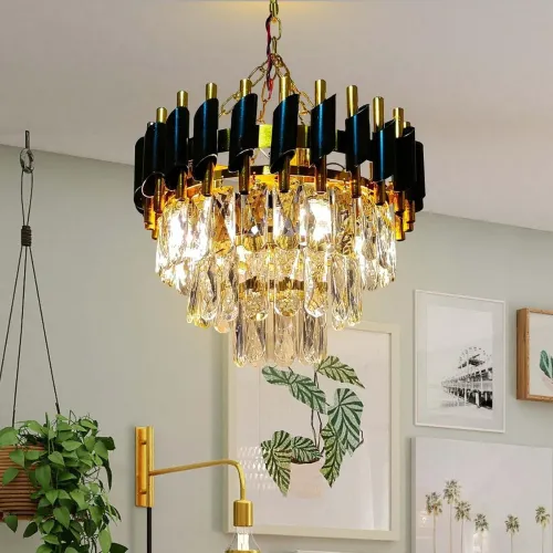 Image of Desidiya Black Mamba Modern Crystal Pendant Light 