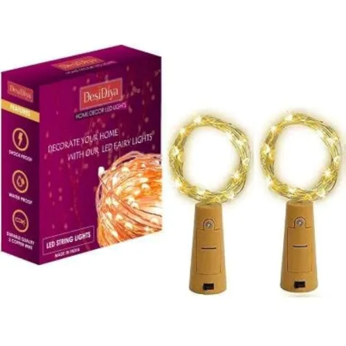 Image of Desidiya Bottle Cork LED Fairy Lights – Pack of 2