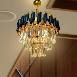Desidiya Modern Crystal Chandelier 150watt Decorative Pendant Crystal Jhumar | for Home| Chandelier for Restaurant | Jho