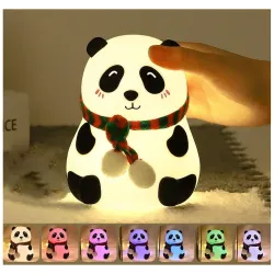 Desidiya® Cute Panda Night Lamp - Silicone Lamp for Bedroom, Color Changing LED Touch Light, Portable for Kids, BPA-Free Bed Lamp for Kids, Nightlight for Home Decoration, Valentine Special