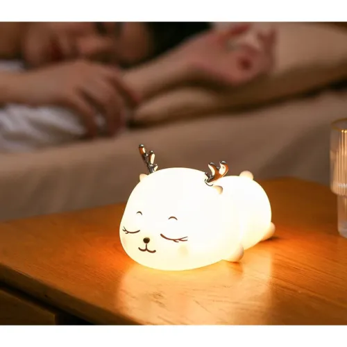 Image of Desidiya Deer Silicone Night Lamp 7 Colors Rechargeable