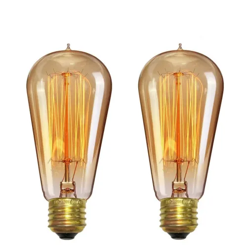 Image of Desidiya Edison Vintage Bulbs – E27, Yellow Light (Pack of 2)