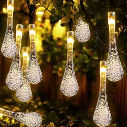 Desidiya® Fairy 14 Water Drop LED String Lights - Warm White Plug-in for Diwali, Birthdays, Festivals, Weddings, and Home Décor (Patio, Lawn, Restaurants)