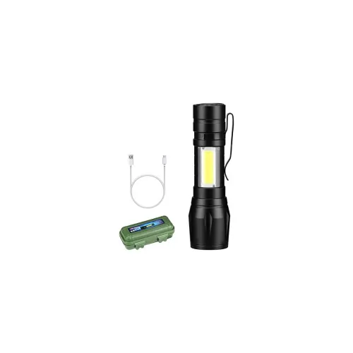 Image of Desidiya LED Flashlight with COB Light Mini Waterproof Portable LED Flashlight USB Rechargeable 3 Modes Light Flashlight