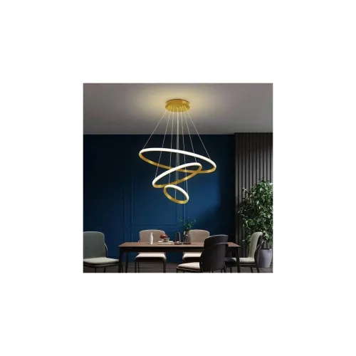 Image of Desidiya® Modern Double 3-Ring LED Pendant Light Lamp